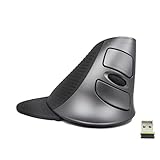 J-Tech Digital Wireless Scroll Endurance Mouse Ergonomic Vertical USB Mouse with Adjustable Sensitivity (600/1000/1600 DPI), Removable Palm Rest & Thumb Buttons - Reduces Hand/Wrist Pain – Wireless