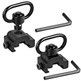EZshoot Picatinny Sling Mount 2PCS, 360° Rotation Picatinny Rail Sling Attachment, Sling Swivel with QD Picatinny Rail Mount and Push Button for 2 Point Sling, Low Profile Rail Sling Mount