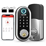 Smart Lock, Hornbill Fingerprint Deadbolt Lock with Touchscreen Keypad, Keyless Entry Front Door Lock, Bluetooth Electronic Digital Lock with App Control, Auto Lock, Keys, IC Cards and Code for Homes