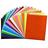 Fame Crafts Heat Transfer Vinyl Bundle 12'x10'- 20 Pack of Assorted Color DIY T-Shirt Vinyl Transfer Sheets -Best Iron On HTV Vinyl for Silhouette Cameo, Cricut - or Use with Heat Press Machine Tool