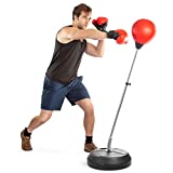 Punching Bag with Stand, Boxing Bag for Teens & Adults - Height Adjustable - Boxing Gloves Included - Speed Bag - Great for MMA Training, Boxing Equipment, Workout Equipment, Stress Relief & Fitness