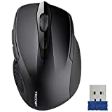 Wireless Mouse, TECKNET Pro 2.4G Ergonomic Wireless Optical Mouse with USB Nano Receiver for Laptop,PC,Computer,Chromebook,Notebook,6 Buttons,24 Months Battery Life, 2600 DPI, 5 Adjustment Levels