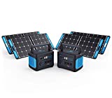 Geneverse Solar Generator For Homes: Portable Power Station Backup Battery & Solar Panel Power Generator. 1000W-2000W at 110V. Up To 7 Days of Emergency Power Supply. (2x4 (For 2-4 People Family))