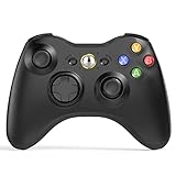 W&O Wireless Controller Compatible with Xbox 360 2.4GHZ Gamepad Joystick Wireless Controller Compatible with Xbox 360 and PC Windows 7,8,10,11 with Receiver (Black)
