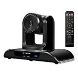 TONGVEO 4K PTZ Webcam Video Conference Camera with 5X Digital Zoom and Remote Control USB 124-Degree Wide-Angle for Skype/Teams/Zoom Meeting Live Streaming