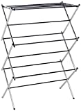 Amazon Basics Foldable Laundry Rack for Air Drying Clothing - 41.8' x 29.5' x 14.5', Chrome