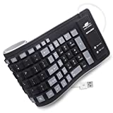 BONUSIS Foldable Silicone Keyboard Flexible Keyboard Roll Up Keyboard USB Wired Soft Waterproof Silica Gel Computer Keyboard (103 Keys) for PC Laptop Notebook [Black]