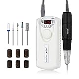 Makartt Nail Drill Rechargeable JD101H 30000RPM Professional Efile for Acrylic Nails Remove Nail Gel Grinder Pedicure Tools With 5Pcs Nail Drill Bit Set Perfect for Home DIY and Salon Use