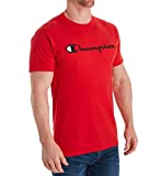Champion mens Classic T-shirt, Screen Print Script T Shirt, Scarlet-y06794, X-Large US