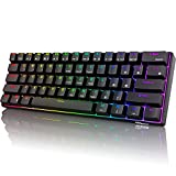 RK ROYAL KLUDGE RK61 2.4Ghz Wireless/Bluetooth/Wired 60% Mechanical Keyboard, 61 Keys RGB Hot Swappable Blue Switch Gaming Keyboard with Software for Win/Mac