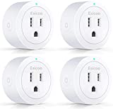Smart Plug ESICOO - Alexa, Echo & Google Home - Only WiFi 2.4G (4-Pack)