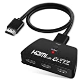 4K@60Hz HDMI Switch【with 3.9FT HDMI Cable】, NEWCARE HDMI Switch 3 in 1 Out, 3-Port HDMI Switcher Selector, Supports 4K, 3D, HDCP2.2, HDMI2.0, HDR, for Fire Stick 4K, HDTV, PS4/5, Game Consoles, PC