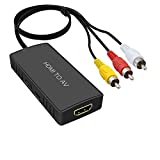 Dingsun HDMI to RCA Converter for Old TV, HDMI to AV Adapter, HDMI to Composite Converter Compatible Appler TV/Roku/Chromecast/PC/Laptop/Xbox/STB/VHS/VCR/DVD/Blu-Ray Player/Android TV Box, ect.