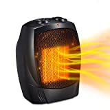 Antarctic Star Space Heater,Electric Portable Heater Fan for Indoor Use 1500W/750W ETL Certified Ceramic Small Mini Heater with Thermostat, Home Dorm Office Desktop and kitchen,BLACK