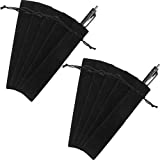 50 Pieces Pen Pouch Velvet Drawstring Pen Bag Velvet Case Pencil Bag for Pen and Pencil (Black)