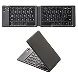 SANWA Foldable Bluetooth Keyboard, Rechargeable Wireless Folding Keypad, Portable & Slim, for Laptop Desktop Computer PC iPad/iPhone Tablet Smartphone, Compatible with MacBook, Windows, Android, iOS