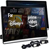 13.3 Inch 4K Upgrade 8Core Android 10.0 Multifunction Car TV Headrest Monitor Tablet Touch Screen Support 1080P Headset WiFi/Bluetooth/HDMI in+Out/FM/Mirror Link Video Player (2G ram 16G ROM (2PC))