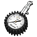 Tire Pressure Gauge - (0-60 PSI) Heavy Duty, Certified ANSI Accurate with Large 2 Inch Easy to Read Glow Dial, Low - High Air Pressure Gauge. Tire Gauge for Car and Trucks Tires by Vondior (White)