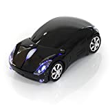Bewinner Wireless Mouse for Kids, 2.4G Wireless Mouse with USB Receiver, Car Wireless Mouse Bluetooth Optical Mouse 1600DPI for Laptop PC Tablet Gaming Office Mac Windows (Black)