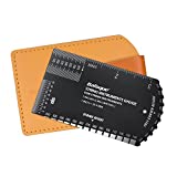 String Action Gauge Ruler, Guitar Set Up Gauge,Multifunctional Guitar Fret Rocker Luthier Tool with Thick Leather Case,Precise Etched, Polished Edge (Inch and Metric)