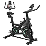 REHOOPEX Exercise Bike - Stationary bikes for home,Silent Belt Drive Indoor Cycling Bike with Comfortable Seat Cushion and LCD Monitor for Home Workout Equipment