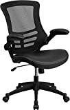 Flash Furniture Kelista Desk Chair with Wheels | Swivel Chair with Mid-Back Black Mesh and LeatherSoft Seat for Home Office and Desk
