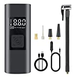 【2022 Upgrade】 6000mAh Tire Inflator Portable Air Compressor for Car 150PSI Air Pump for Car Tires Bike Electric Tire Inflator Cordless Rechargeable Tire Pump for Car Bike Motorcycle Ball