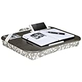 LapGear Designer Lap Desk with phone holder - Gray Damask - Fits up to 17.3 Inch laptops - Style No. 45524