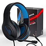 Anivia MH601 Gaming Headset for PC PS5 PS4 Nintendo Xbox One Mac Laptop, Wired Stereo Over-Ear Headphones with Noise Cancelling Mic, Soft Memory Earmuffs for Adults & Kids