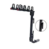 Ride KAC S4 Hitch Mounted 4-Bike Suspension Rack, Quick Release Handle, Double Folding, Smart Tilting Design, RV Use Prohibited, 2' Hitch