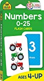 School Zone - Numbers 0-25 Flash Cards - Ages 4 to 6, Preschool, Kindergarten, Math, Addition, Subtraction, Numerical Order, Counting, and More