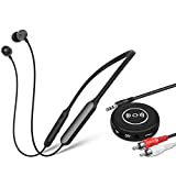 Giveet Wireless Headphones Earbuds for TV Watching, Neckband Earphones Hearing Set w/Bluetooth Transmitter for RCA, 3.5mm Ported TVs, Ideal for Seniors & Hearing Impaired, Plug n Play, No Audio Delay
