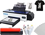 DTF Transfer Printer A3 L1800 T Shirt Printer for Fabrics, Leather, Toys, Swimwear, Handicrafts, T Shirt, Pillow, Other Textile.(DTF Printer + Oven+6X 500ml Ink)