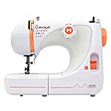 Poolin Sewing Machine with Reverse Stitch and 27 Stitch Applications, Easy to Use Desktop Small Quilting and Sewing Machine for Beginners Include Accessories 5 Presser Foot, 2 Bobbins and 3 Needles