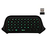 MoKo Xbox One Mini Green Backlight Keyboard 2.4G Receiver Wireless Chatpad Message Game Keyboard Keypad with Headset/Audio Jack for Xbox One/Xbox One S/Xbox One Elite/2/Xbox Series X/S, Black