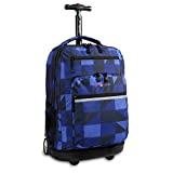 J World New York Sundance Rolling Backpack Girl Boy Roller Bookbag, Block Navy, 20 X 13 X 9 (H X W X D)