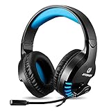 JITOPKEY Headphones LED Lights with Microphone, Headset Stereo Gaming Deep Bass Volume Control for School/PS4/Xbox/PC/Laptop/Mac/Tablet Smart Phone