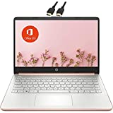 2022 Newest HP Premium 14-inch HD Laptop| Intel Celeron N4020 to 2.8GHz 8GB RAM 128GB(64GB SSD+ 64GB Card)| Webcam Bluetooth HDMI USB-C Wi-Fi| Win 11 S with 1 Year MS 365| LIONEYE Bundle| Rose Gold