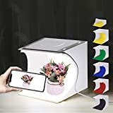 Inscape Data 550LM Photo Light Box 20cm Photographing Shooting Tent with 6 Colors Backdrops for Small Items and Jewellery with Four Backdrops Included Folding Photo Studio Kit Box