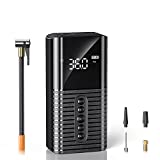 IEVICRE Tire Inflator Portable Air Compressor, Max 150 PSI Electric Air Pump with Auto-Stop Design, Smart Air Pump with 6000mAh Battery and LED Light, Cordless Tire Pump for Car Bike Motorcycle Balls