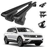 Roof Rack Crossbars Fits Volkswagen Tiguan 2018-2022 | Luggage Kayak Cargo Hard-Shell Carrier | Aluminum Rooftop of Your Car or SUV | Black 2 Pcs.