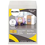 Mr-Label 2' Round White Sticker Label - Waterproof and Tear-Resistant - for Inkjet & Laser Printer - for Food Package | Bottle | Jar | Envelope (10 Sheets Total 120 Labels)