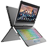 COO Keyboard Case for All-New Fire HD 10 & Fire HD 10 Plus Tablet ( 11th Generation 2021 Release) 10.1', 360° Rotatable-7 Colors Backlit Touchpad Keyboard with Pencil Holder for Fire HD 10 Tablet