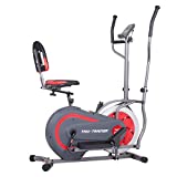 body power] 2nd Generation Patented 3-in-1 Home Gym, Upright Compact Exercise Bike, Elliptical Machine & Recumbent Bike, Trio Trainer with Heartrate Monitor, Safety Brake Pad. BRT5088