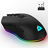 KLIM Blaze Rechargeable Wireless Gaming Mouse RGB New 2022 + High-Precision Sensor and Long-Lasting Battery + 7 Customizable Buttons + Up to 6000 DPI + Wired & Wireless Mouse for PC Mac & PS4 PS5