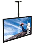 Mount-It Ceiling TV Mount For 32 37 40 42 43 50 55 60 65 70 Inch Flat Panel Televisions, Articulating Hanging Swivel TV Pole Bracket Adjustable Height 175 Pound Capacity, Black (MI-501B), Single