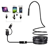 Yuhoo 3-in-1 USB Endoscope, Type-C Inspection Camera for Industrial HD Cameras Endoscope, IP67 Waterproof WiFi Borescope Endoscope Snake Camera with 6 Adjustable Led Light(Size:2m)