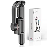 Gimbal Stabilizer for Smartphone with Extendable Selfie Stick and Tripod, 1-Axis Multifunction Remote 360°Automatic Rotation, Auto Balance for iPhone/Android
