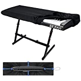 Piano Keyboard Dust Cover, 88 Keys Piano Music Keyboard Dirt Proof Cover, Stretchy Electronic Keyboard Piano Cover, Electronic Keyboard Cover With Durable Elastic & Cord Lock, Black