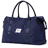 Travel Duffel Bag, Sports Tote Gym Bag, Shoulder Weekender Overnight Bag for Women,Navy Blue